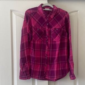 Columbia Plaid Pink Wome's Shirt. Size M